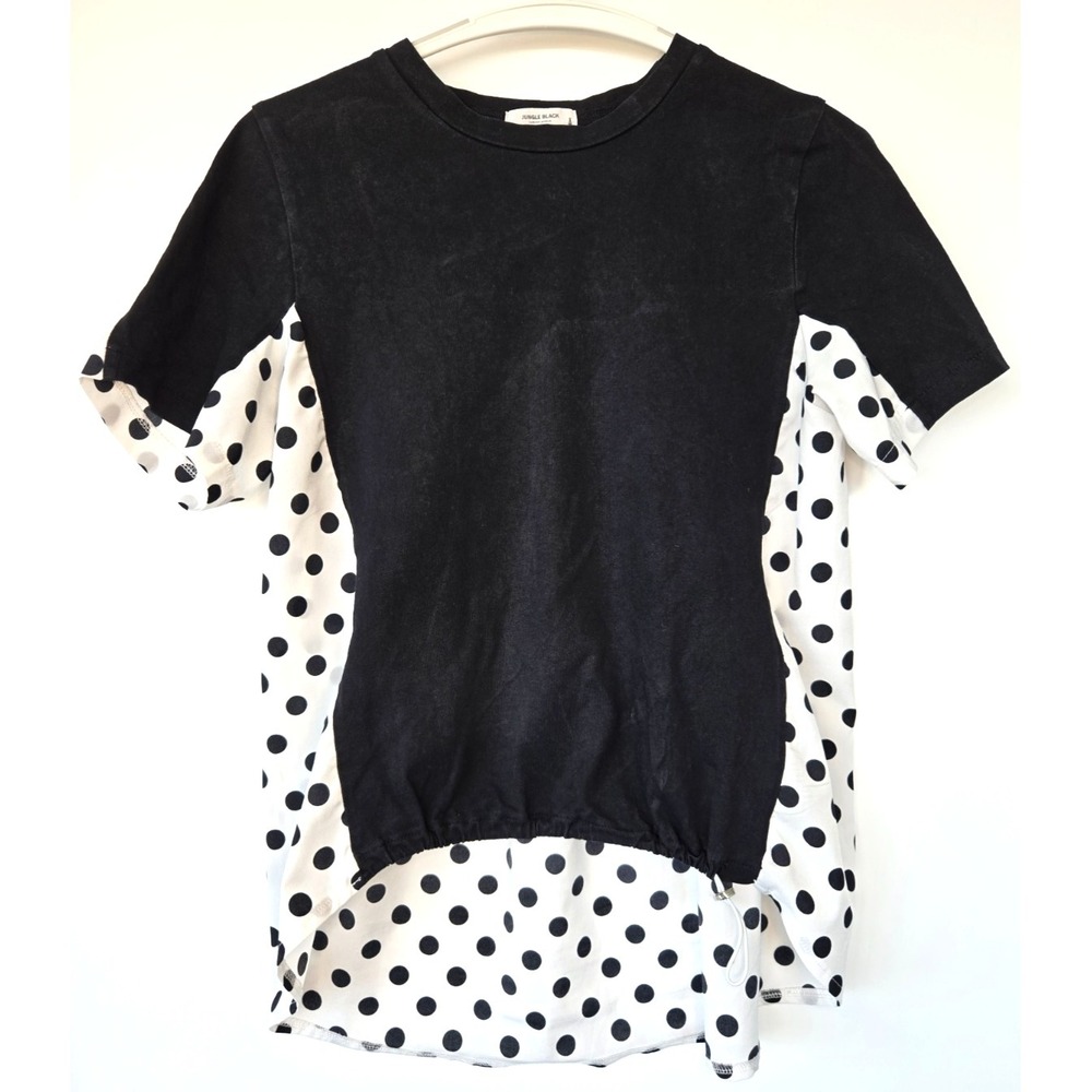 Polka Dot Top T-shirt Athletic Drawstring Korea Y2K Whimsygoth Academia OldMoney